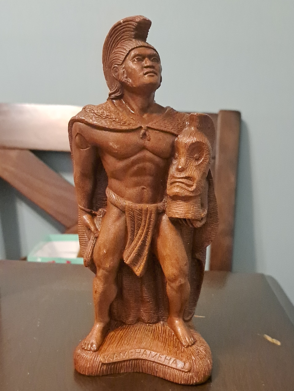 Vintage Coco Joe King Kamehameha Hapa wood 8 inch tall